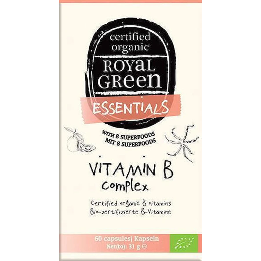 Royal Green Complejo vitamínico B para el fortalecimiento energético, inmunitario y del sistema nervioso 60 cáps.