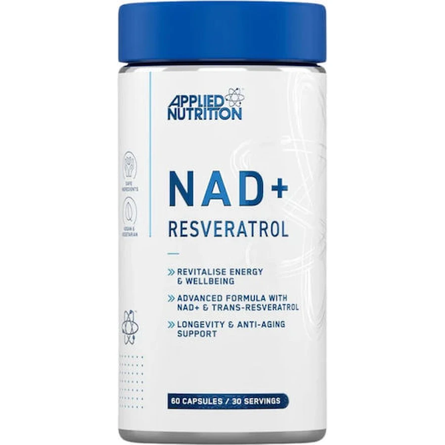 Applied Nutrition NAD + Resveratrol Nahrungsergänzungsmittel Spezial 60 Kapseln