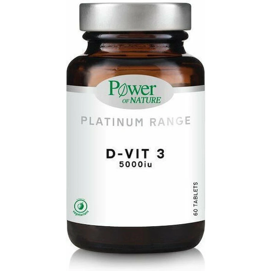 Power Health Platinum Range D-Vit 3 Vitamina para reforzar el sistema inmunitario y la salud ovocitaria 5000iu 60 Comprimidos