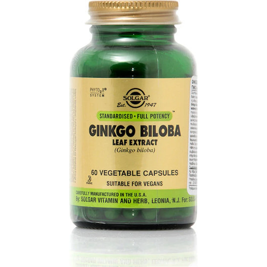Solgar Ginkgo Biloba Blatt-Extrakt 60 vegetarische Kapseln 60 Tabs