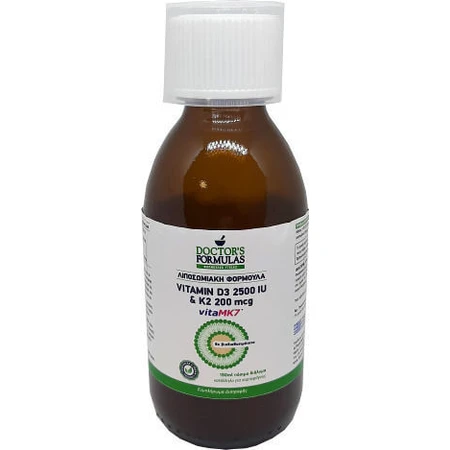 Doctor's Formulas Vitamine D3 2500iu & K2 200mcg Vitamine voor versterking van het immuunsysteem & eiergezondheid 2500iu 150ml