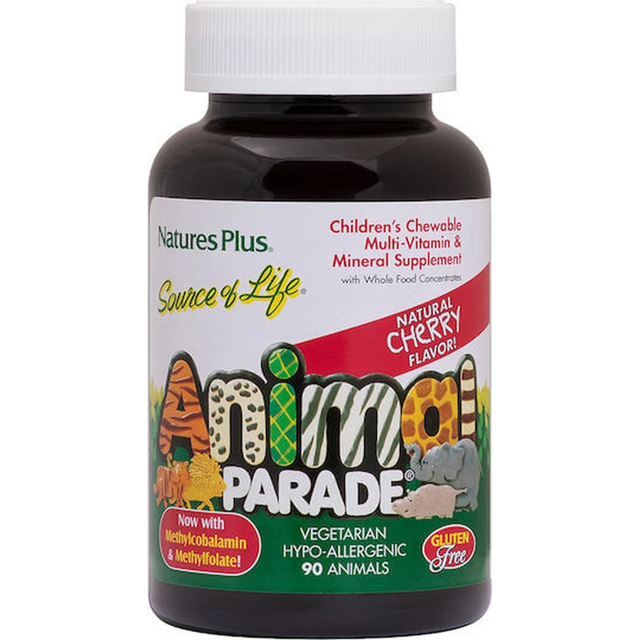 Nature's Plus Animal Parade-Cherry Multivitamin for Energy & Immune System Strengthening Cherry 90 chewable tablets