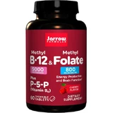 Jarrow Formulas Methyl B-12 5000mcg + Methyl Folate 800mcg Vitamin for Nerve Health 60 chewable tablets