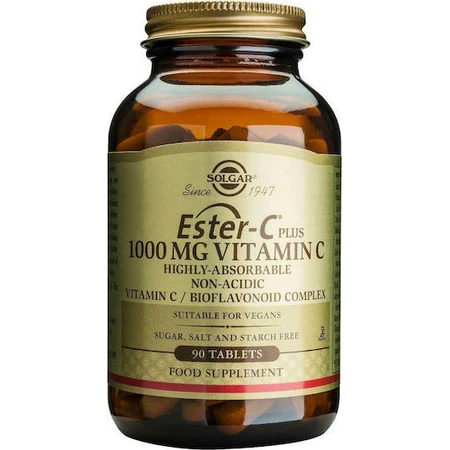 Solgar Ester-C Plus Vitamin zur Unterstützung des Immunsystems, der Haut und der antioxidativen Wirkung 1000mg 90 Tabletten