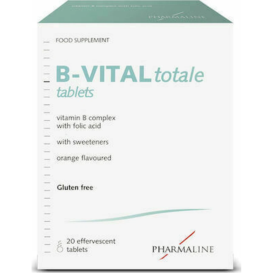 Pharmaline B-Vital Complejo vitamínico total para reforzar la energía, el sistema inmunitario y el sistema nervioso 20 comprimidos eff