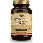 Solgar Vitamina K1 (Fitonadiona) Vitamina para la Salud de las Aves 100mcg 100 Comprimidos