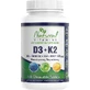 Natural Vitamins D3 D3 5000IU + K2 125μg Vitamin for Immune System Strengthening & Egg Health suitable for adults 50+ 100 chewable tablets