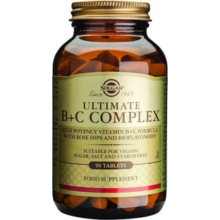 Solgar Ultimate B+C Multivitamin Complex for Energy & Immune System Strengthening 90 Comprimés