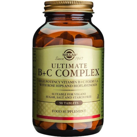 Solgar Ultimate B+C Multivitamin Complex for Energy & Immune System Strengthening 90 Comprimés