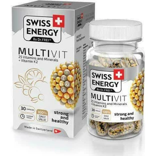 Swiss Energy Multivit Multivitaminas para aumentar la energía y el sistema inmunitario 30 cáps.