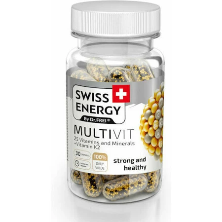 Swiss Energy Multivit Multivitaminas para aumentar la energía y el sistema inmunitario 30 cáps.