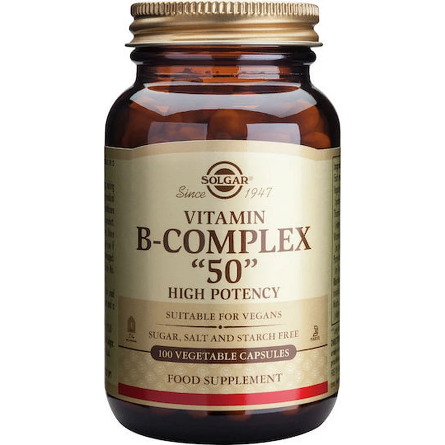 Solgar B-Komplex "50" Vitamin für Energie, Immun- und Nervensystem Stärkung 100 pflanzliche Kapseln