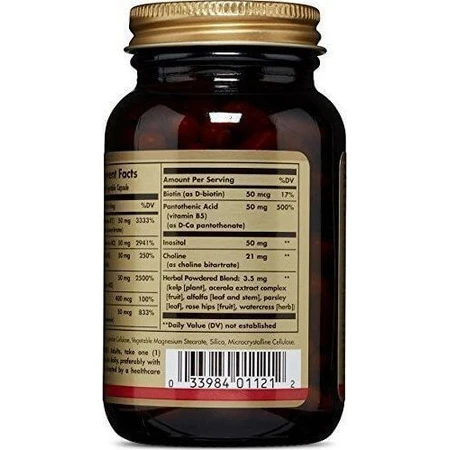 Solgar B-Komplex "50" Vitamin für Energie, Immun- und Nervensystem Stärkung 100 pflanzliche Kapseln