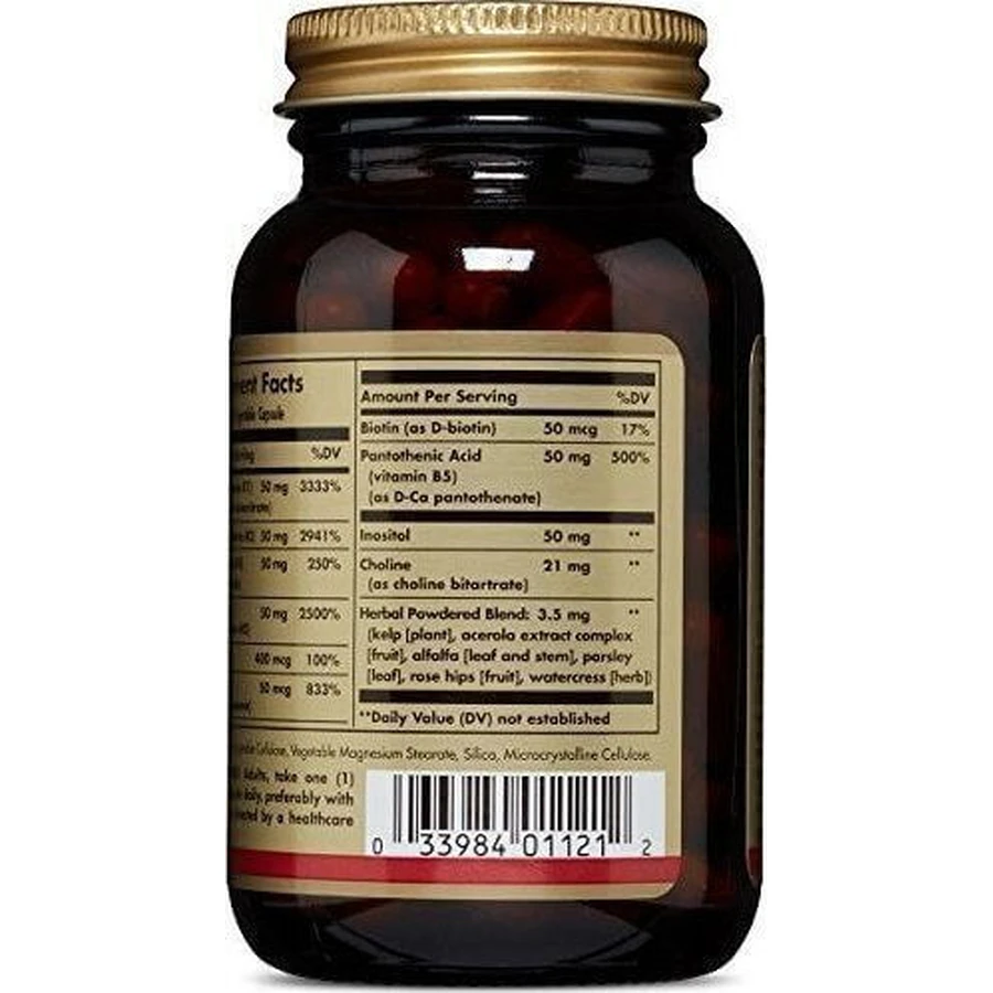 Solgar B-Komplex "50" Vitamin für Energie, Immun- und Nervensystem Stärkung 100 pflanzliche Kapseln