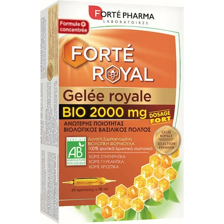 Forte Pharma Gelee Royale Vitamina para la Energía, el Sistema Inmunitario y el Cabello 2000mg 20 x 10ml