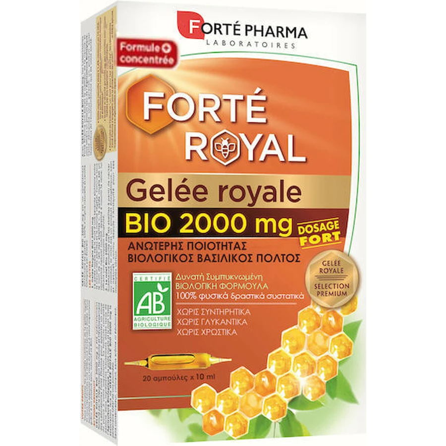 Forte Pharma Gelee Royale Vitamina para la Energía, el Sistema Inmunitario y el Cabello 2000mg 20 x 10ml