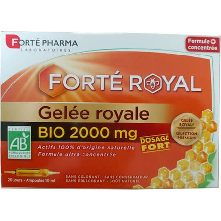 Forte Pharma Gelee Royale Vitamina para la Energía, el Sistema Inmunitario y el Cabello 2000mg 20 x 10ml