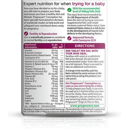 Vitabiotics Pregnacare Zwangerschapssupplement voor de conceptie 30 capsules