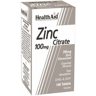 Health Aid Zinc Citrate 100mg 100 Tablets