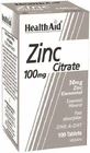 Health Aid Zinc Citrate 100mg 100 Tablets