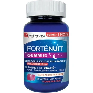 Forte Pharma Forte Nuit Anxiety & Sleep Supplement 30 blueberry jelly candies