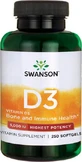 Swanson Vitamin D3 Vitamin for Immune Support &amp; Egg Health 5000iu 250 softgels