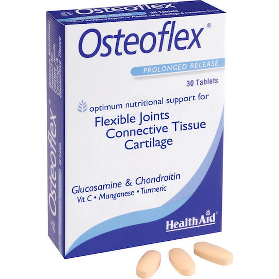 Health Aid Osteoflex Suplemento de liberación prolongada para la salud articular y ósea 30 comp.