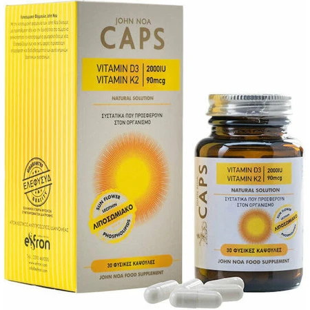 John Noa Caps Vitamin D3 2000iu + Vitamin K2 90mcg Vitamin for Immune System Strengthening & Egg Health 2000iu 30 caps