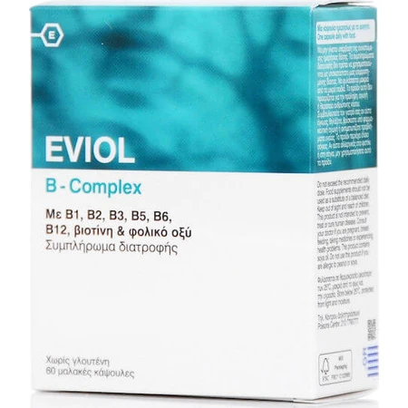 Eviol B-Complex Vitamin for Energy, Immune & Nervous System Support 60 softgels