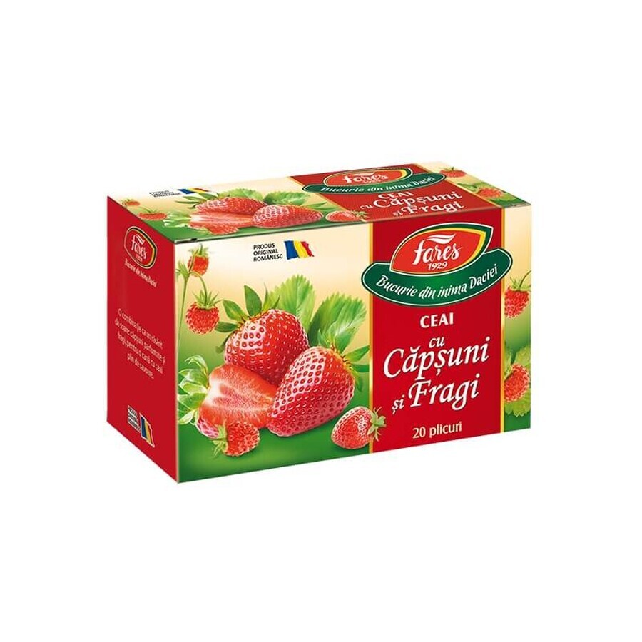 Té Aromfruct Fresa y Fresón, 20 bolsitas, Fares