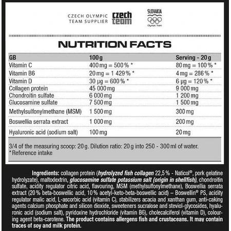 Nutrend Flexit Flexit Gold Drink Gewrichts- & Botgezondheidssupplement 400gr 20 porties Sinaasappel peer