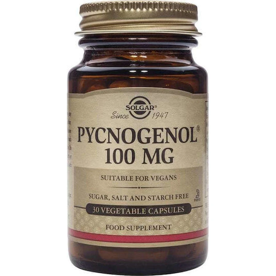 Solgar Pycnogenol 100mg Nahrungsergänzungsmittel Spezial 30 pflanzliche Kapseln