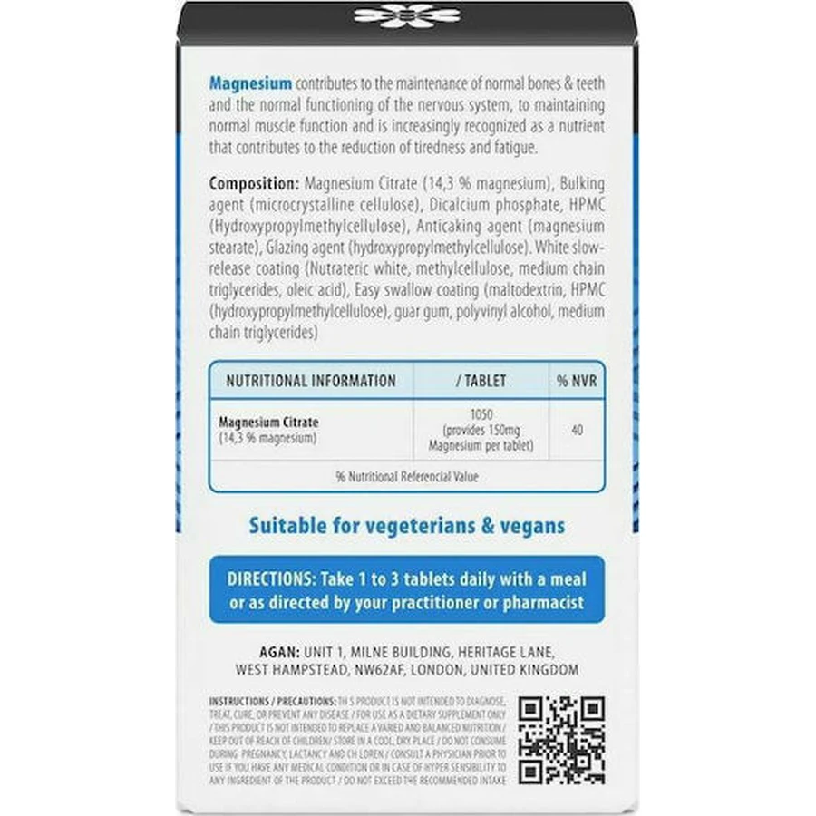 Agan Magnesio Citrato 2100mg 30 Comprimidos