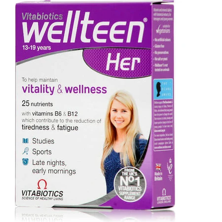Vitabiotics Wellteen Her Multivitamin for Energy & Immune System Boost 30 Comprimidos
