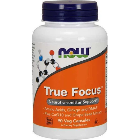 Now Foods True Focus Memory Supplement 90 gélules végétales de pamplemousse