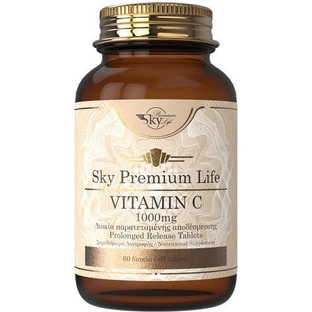 Sky Premium Life Vitamine C pour le soutien immunitaire, la peau et l'action antioxydante 1000mg 60 Comprimés