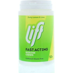 Lift GlucoTabs Snelwerkende Clucose Kauwtabletten Speciaal Dieetsupplement 50 kauwtabletten Citroen Limoen Vioi