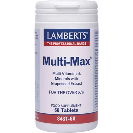 Lamberts Multi-Max Multivitamin für Energie geeignet für Erwachsene 50+ 60 Tabletten