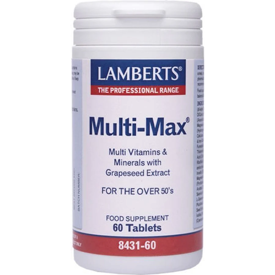 Lamberts Multi-Max Multivitamin für Energie geeignet für Erwachsene 50+ 60 Tabletten