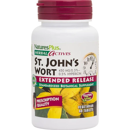 Nature's Plus Herbal Actives Millepertuis à libération prolongée 450mg 60 dossiers