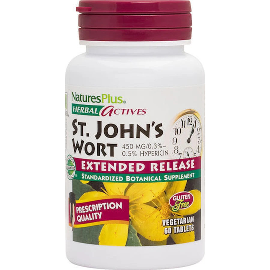 Nature's Plus Herbal Actives Millepertuis à libération prolongée 450mg 60 dossiers