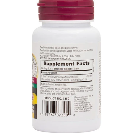 Nature's Plus Herbal Actives Millepertuis à libération prolongée 450mg 60 dossiers
