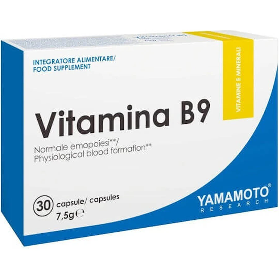 Yamamoto Nutrition Vitamina B9 Fortalecedora del Sistema Inmunitario y Nervioso 30 Comprimidos