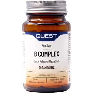 Quest Mega B-100 Timed Release Vitamin for Energy, Immune & Nervous System Support 30 Tablets