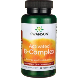 Swanson Activated B-Complex Vitamin for Energy, Immune & Nervous System Strengthening 60 veget capsules