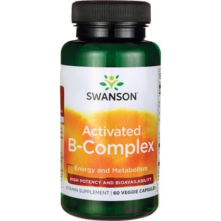 Swanson Activated B-Complex Vitamin for Energy, Immune & Nervous System Strengthening 60 veget capsules