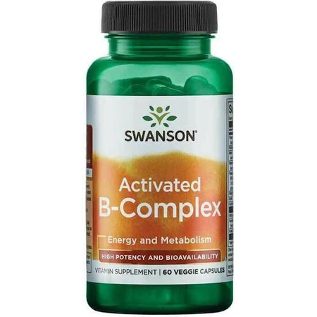 Swanson Activated B-Complex Vitamin for Energy, Immune & Nervous System Strengthening 60 veget capsules