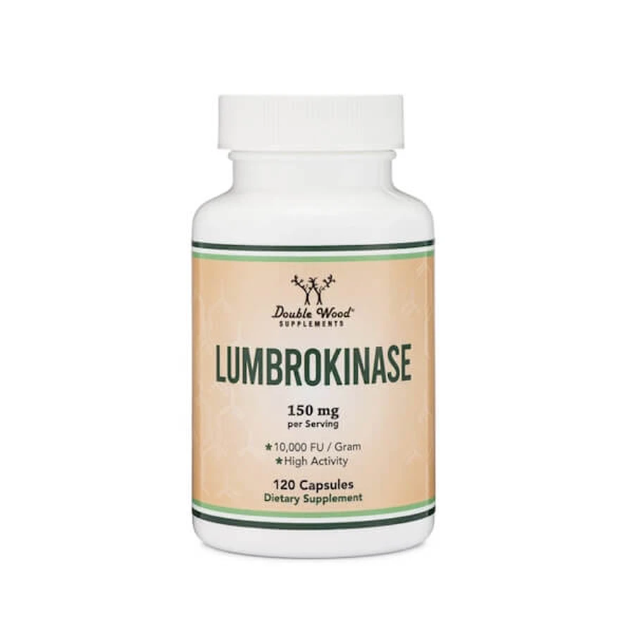 Lumbrokinase 150 mg per serving, 120 capsules, Double Wood