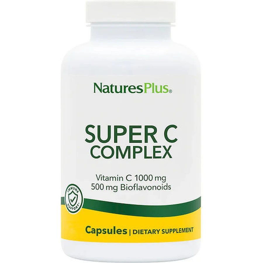 Nature's Plus Super C Complex Vitamin zur Unterstützung des Immunsystems, der Haut und der antioxidativen Wirkung 1000mg 30 Kapseln