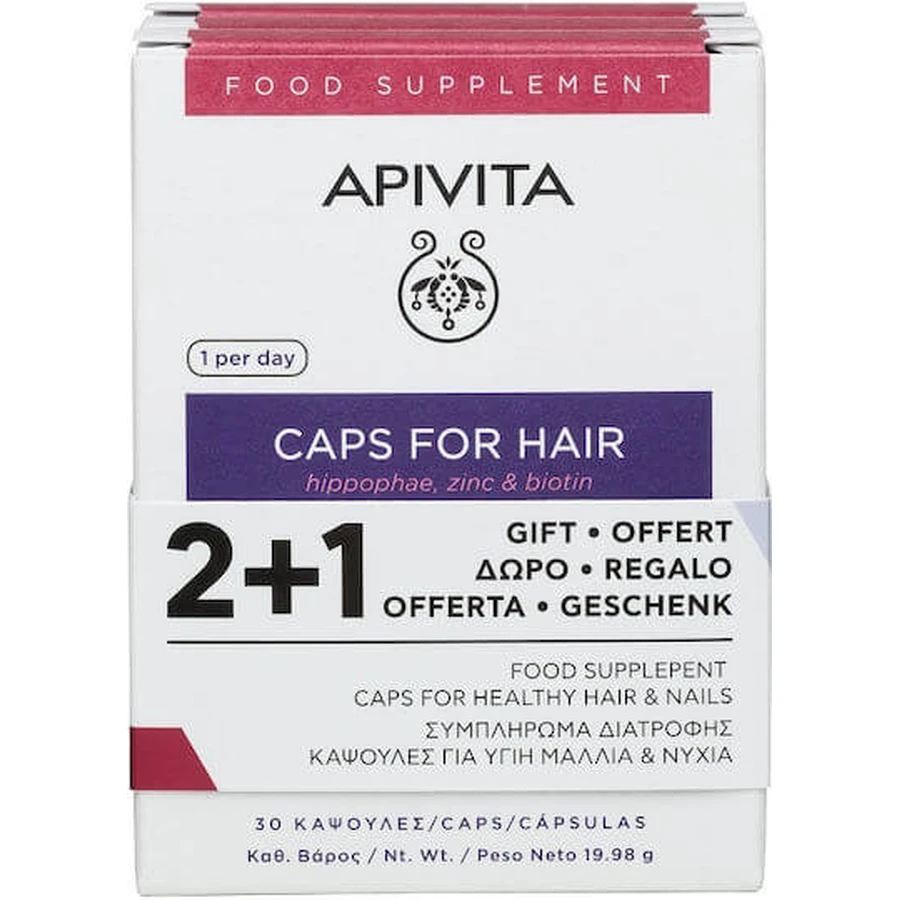 Apivita Caps For Hair Nahrungsergänzungsmittel Spezial 3 x 10 Kapseln